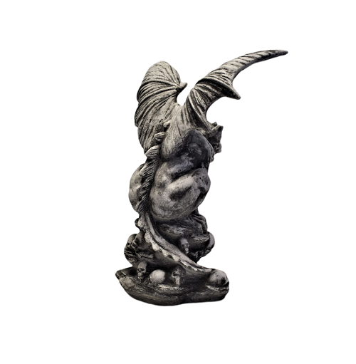 Gartenfigur Gargoyle mit Totenkopf